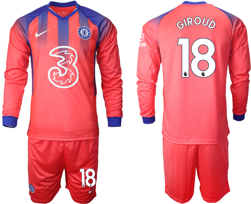 Men 2021 Chelsea away Long sleeve #18 soccer jerseys